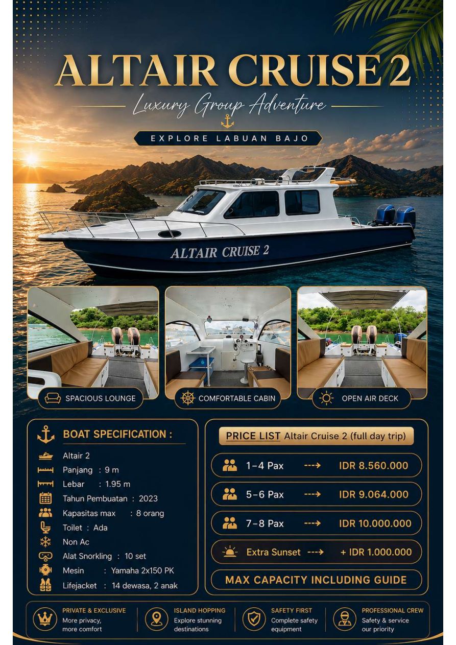 Altair Cruise 2 flyer — specs and charter prices