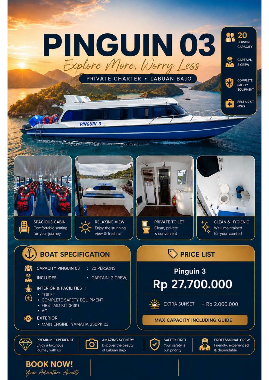 Pinguin 03 flyer — specs and charter prices