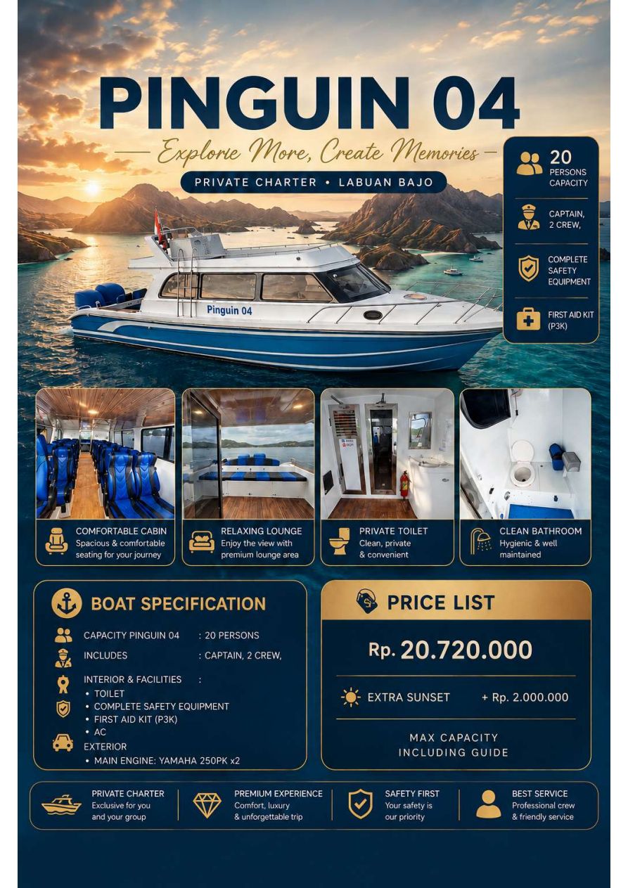 Pinguin 04 flyer — specs and charter prices