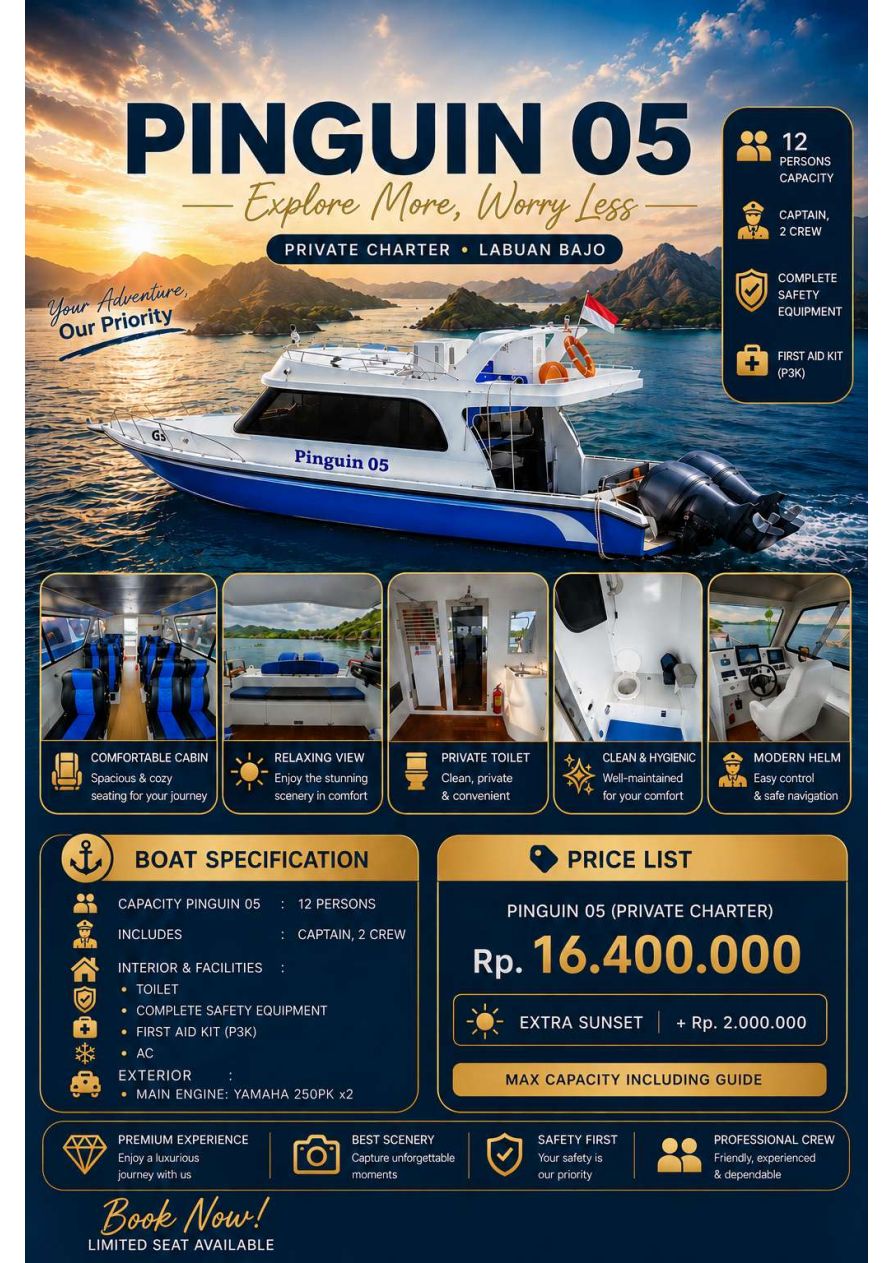 Pinguin 05 flyer — specs and charter prices