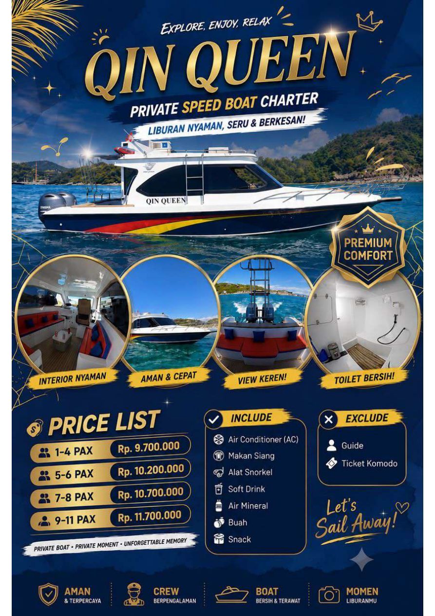Qin Queen flyer — specs and charter prices