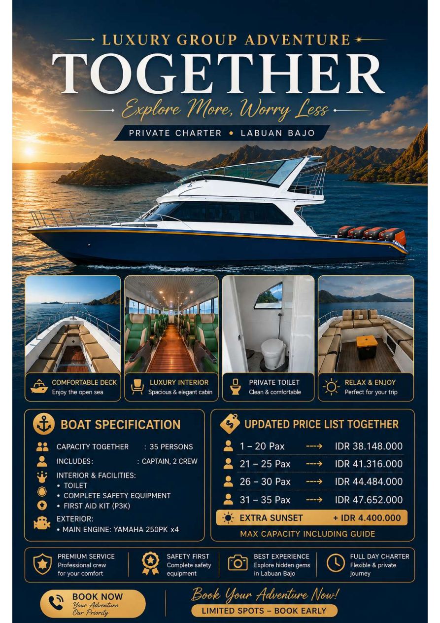 Flyer Together — spesifikasi dan harga charter