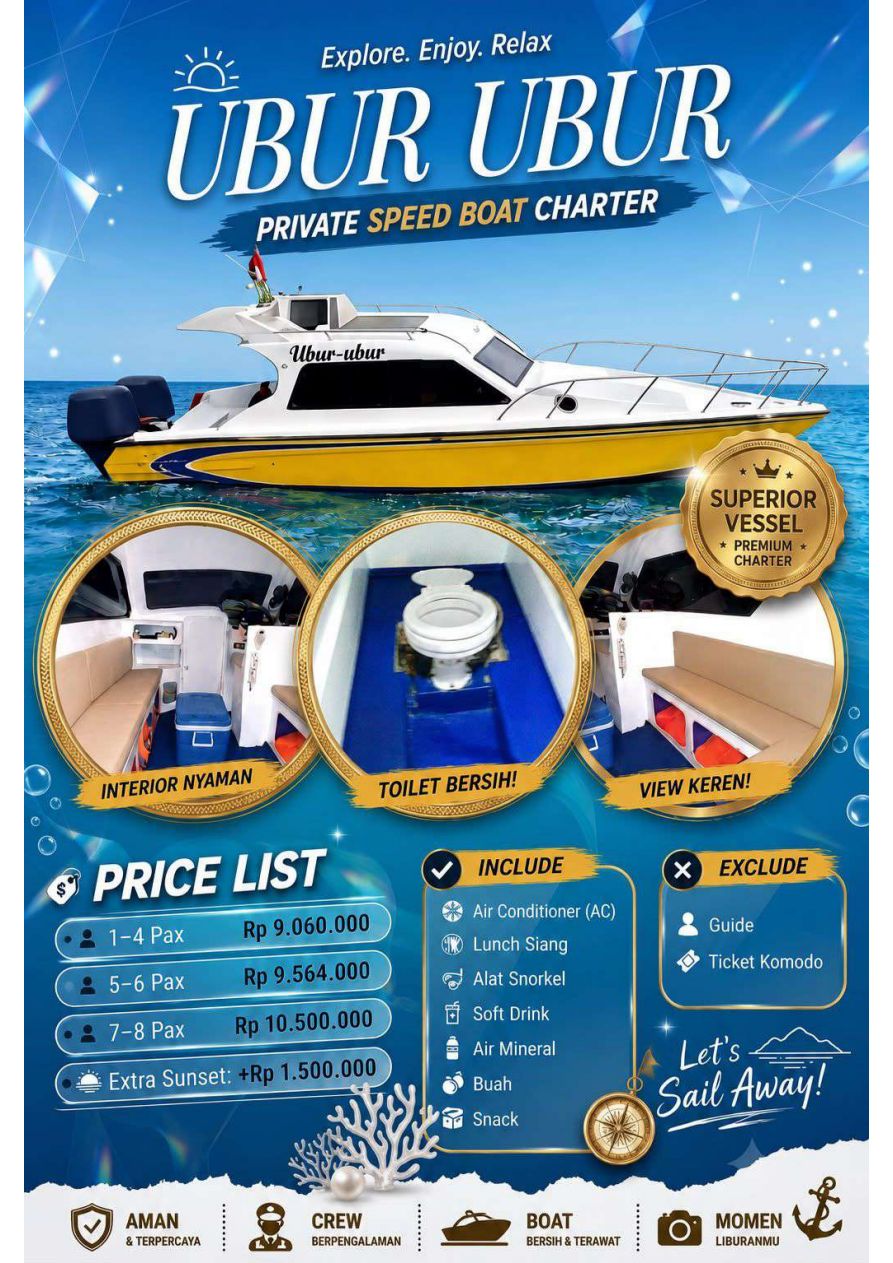 Ubur Ubur flyer — specs and charter prices